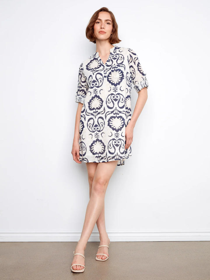 3/4 Sleeve Henley Dress