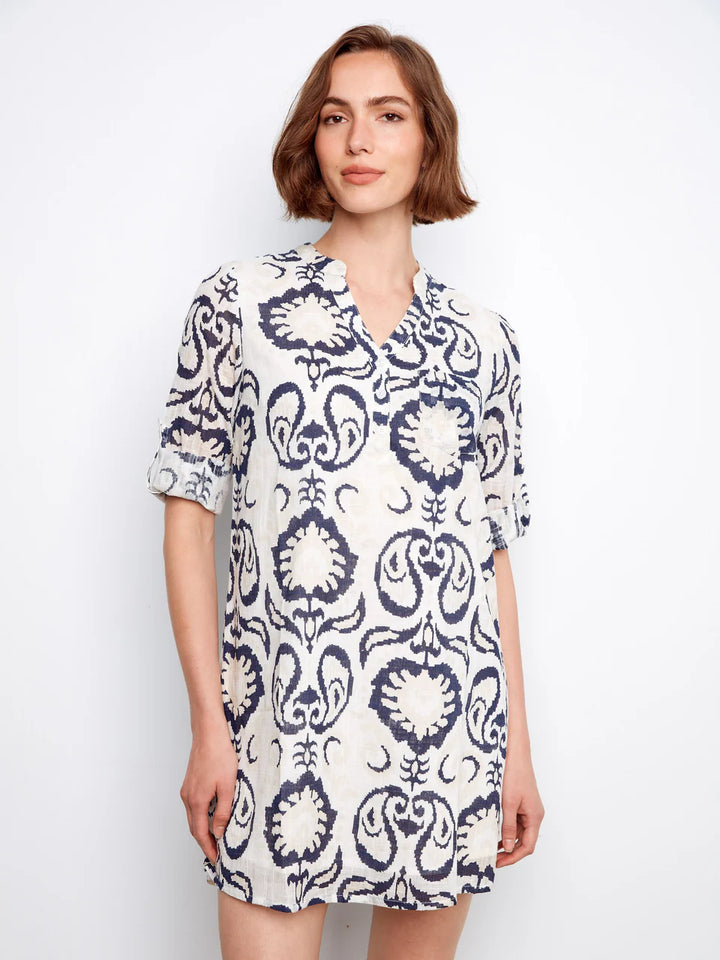3/4 Sleeve Henley Dress