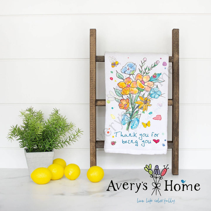 Thank You for Being You Bouquet Friendship Tea Towel