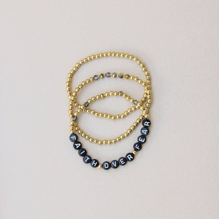 Faith Over Fear Bracelet Stack
