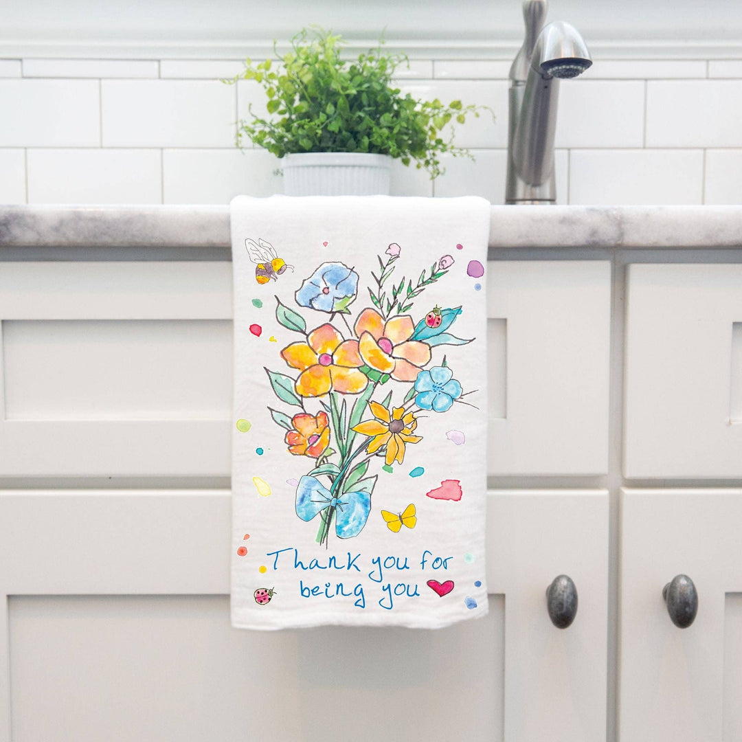 Thank You for Being You Bouquet Friendship Tea Towel