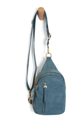 Deep Teal Faux Suede Skyler Sling Bag