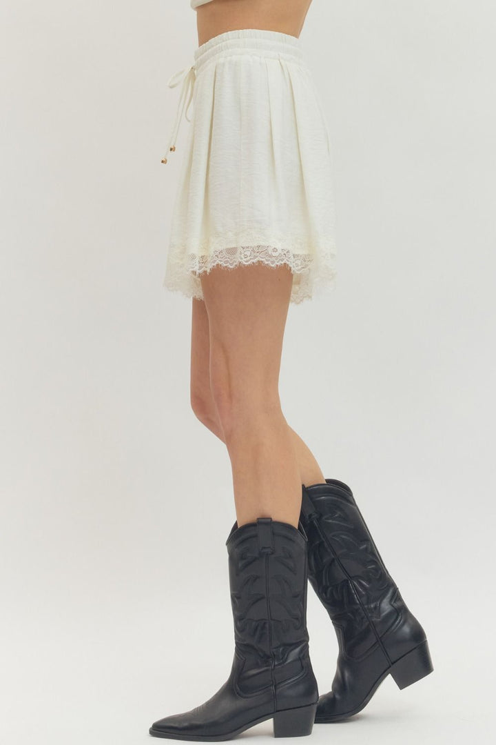 Francesca Satin Lace Shorts