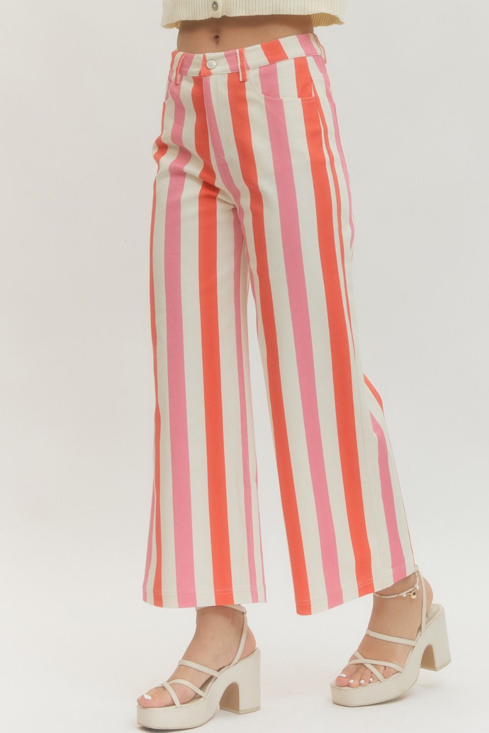 Soleil Stripped Pants in Pink