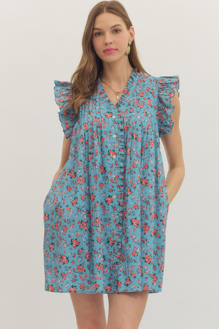 Fiore Blue Floral Dress