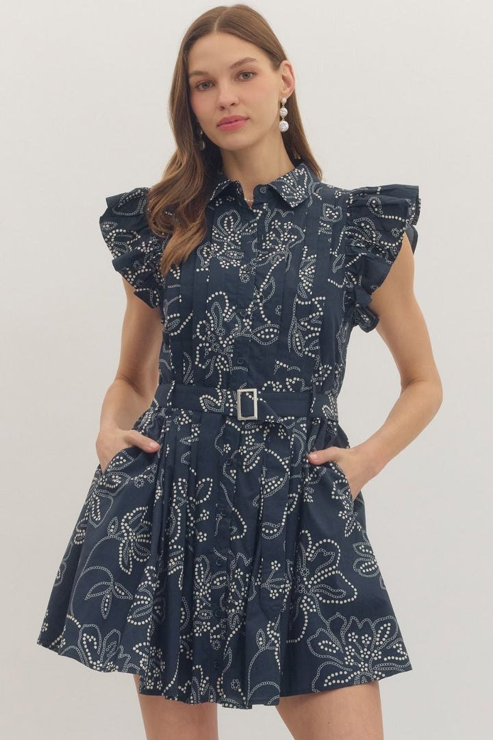 Saylor Flutter Sleeve Dress