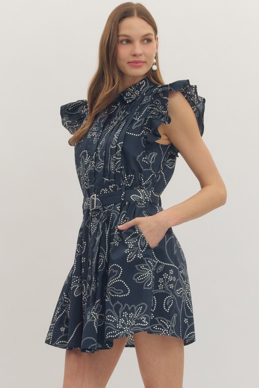 Saylor Flutter Sleeve Dress