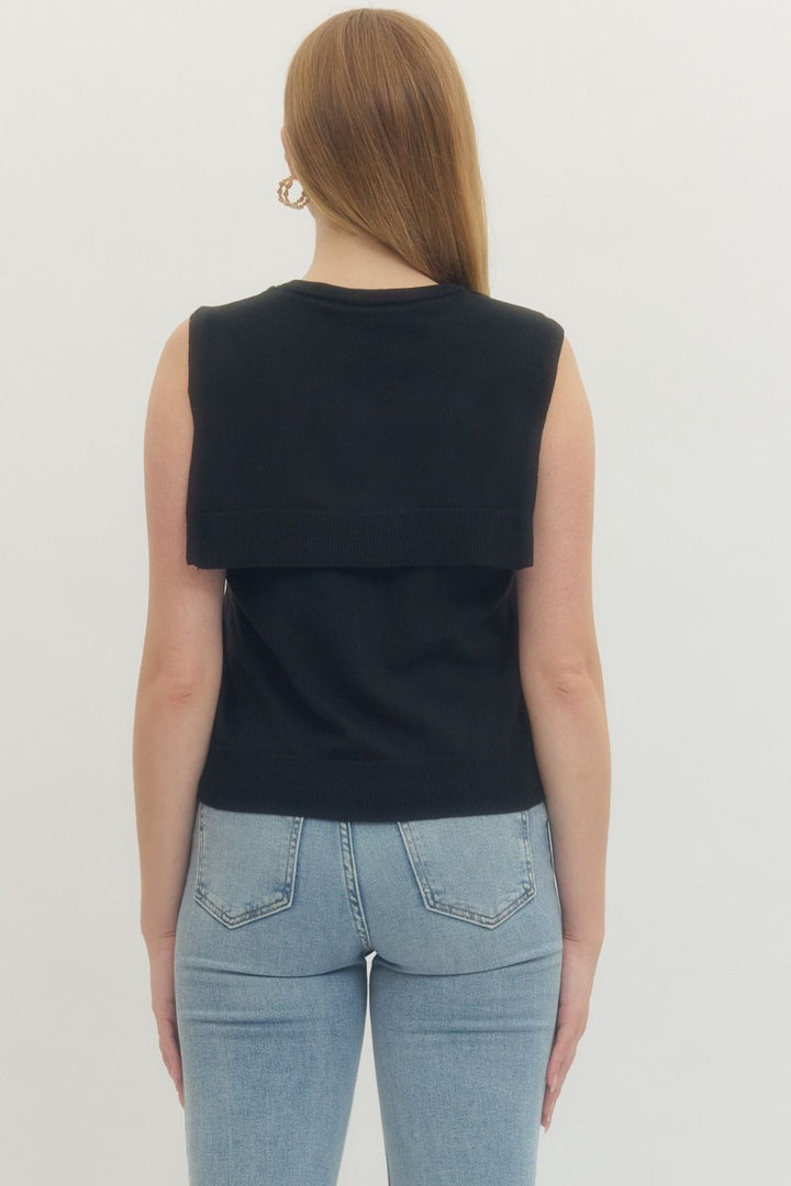 Clover Tank Top in Black