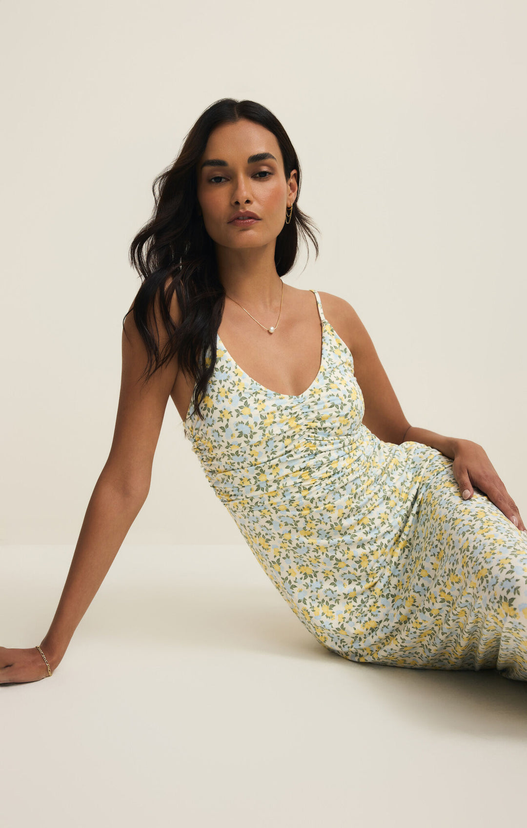Faya Idra Ditsy Maxi Dress - Cloud