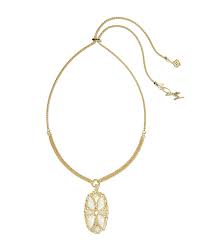 Dolly Parton & Kendra Scott Patchwork Long Pendant Necklace in White Mix