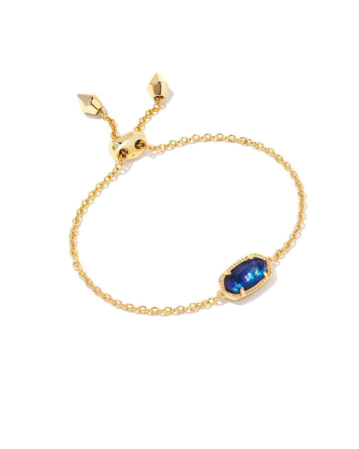 Elaina Delicate Chain Bracelet - Gold Navy Abalone