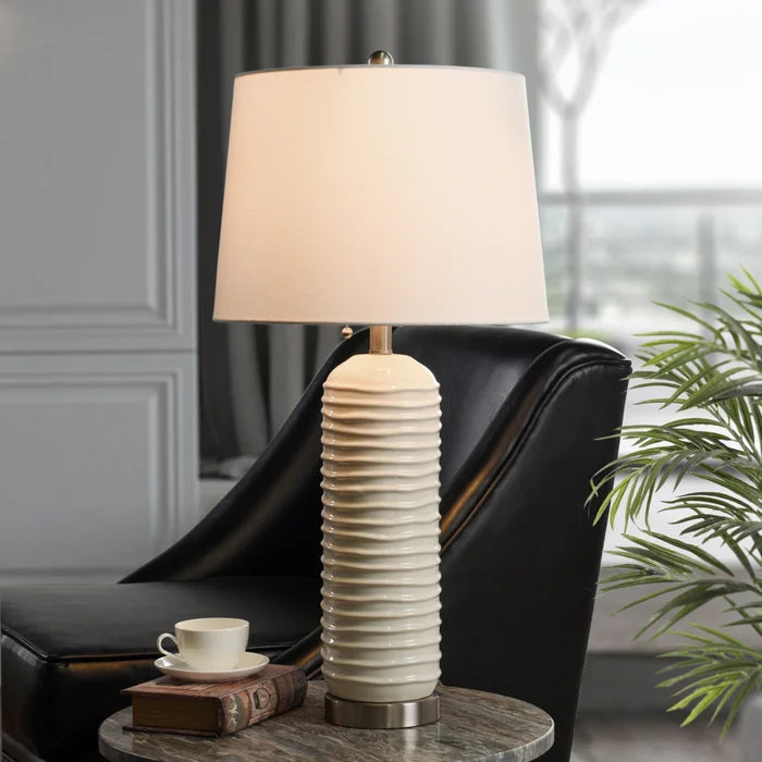 Cannoli Cream Ceramic Body Table Lamp
