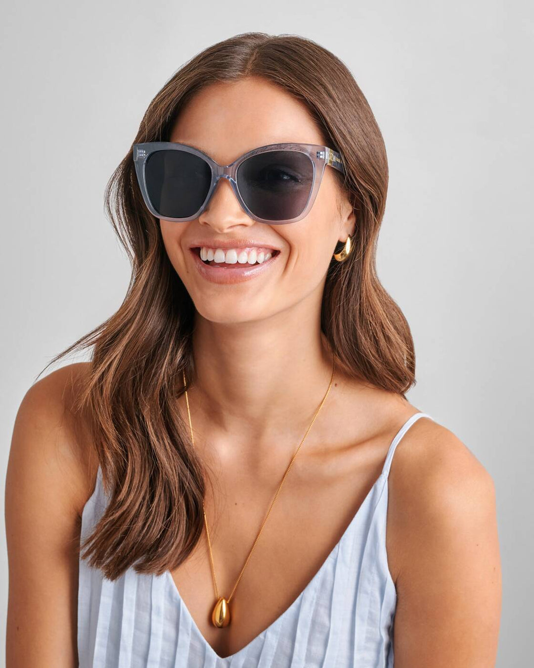Mykonos Sunglass in Blue Transparent