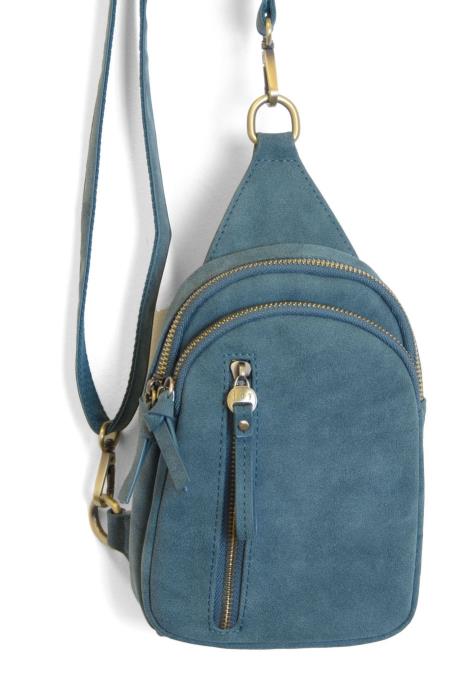 Deep Teal Faux Suede Skyler Sling Bag
