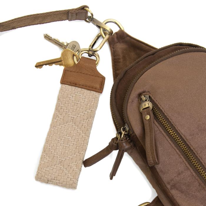 Off White Simple Geo Woven Easy Find Wristlet
