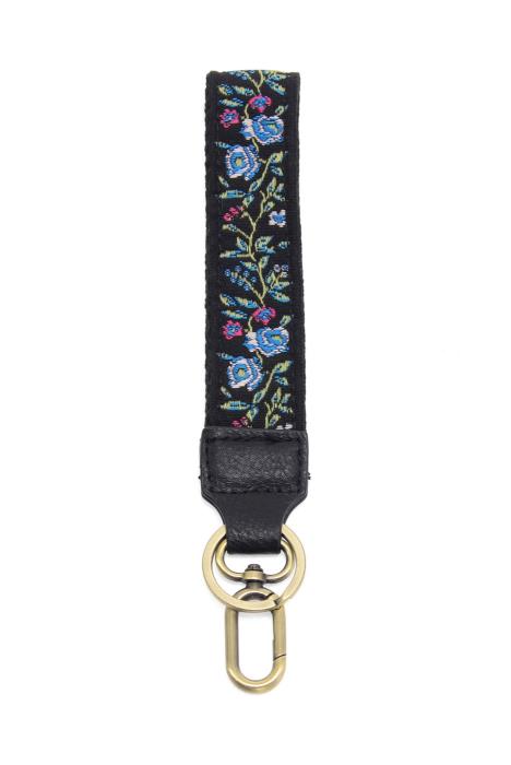 Blue Trailing Floral Easy Find Wristlet