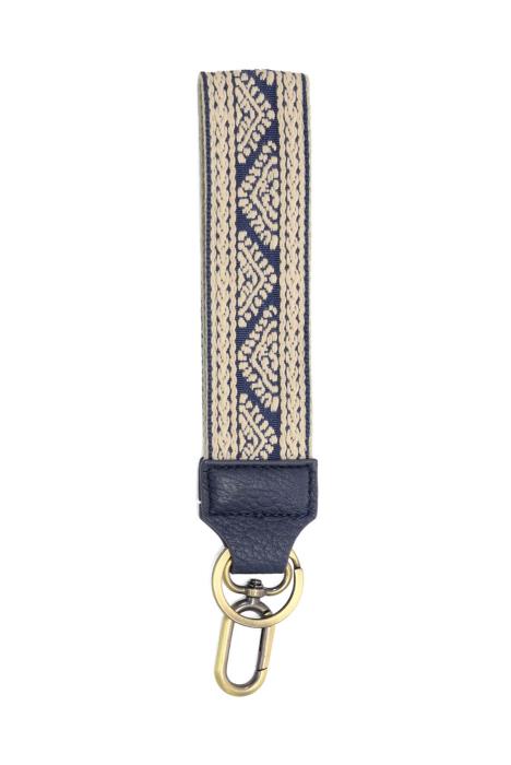 1.5in Denim Geometric Pyramid- Easy Find Wristlet