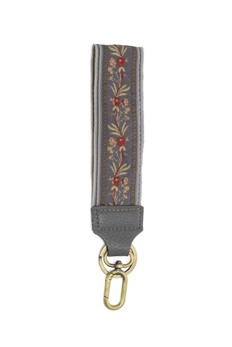 Grey Floral Swag Easy Find Wristlet