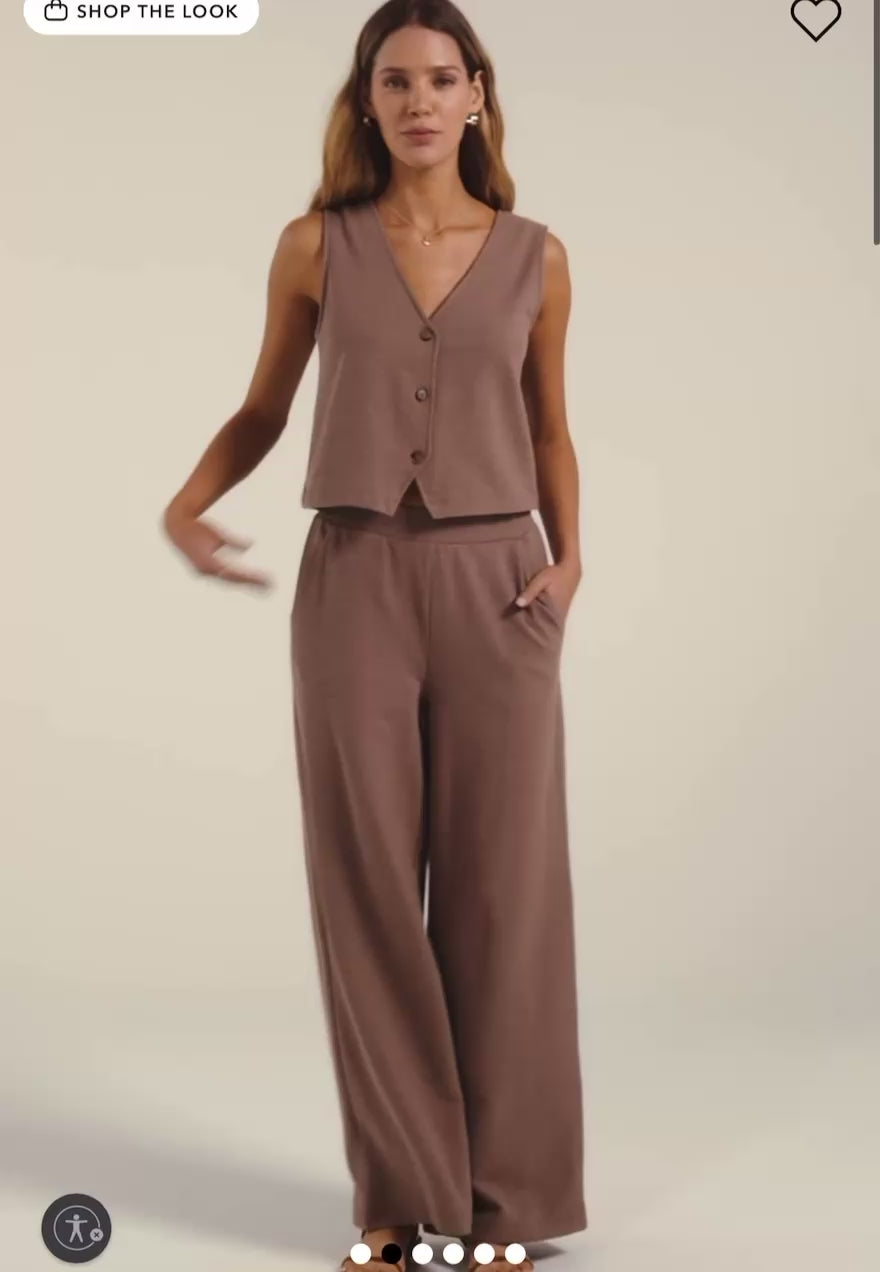 Andre Wide Leg Pant in Milkshake