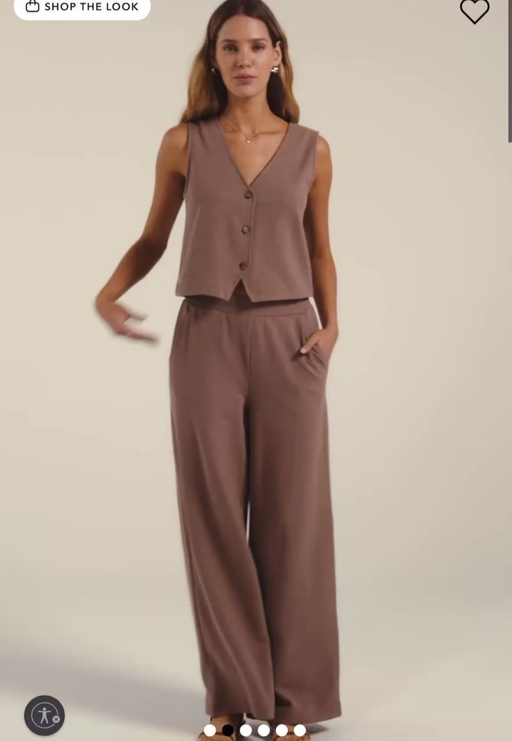 Andre Wide Leg Pant in Milkshake