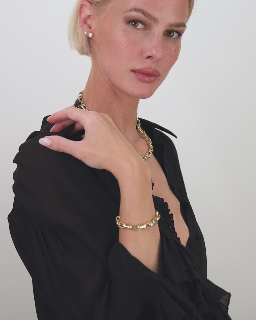 Lil Frankie Chain Bracelet Gold-White