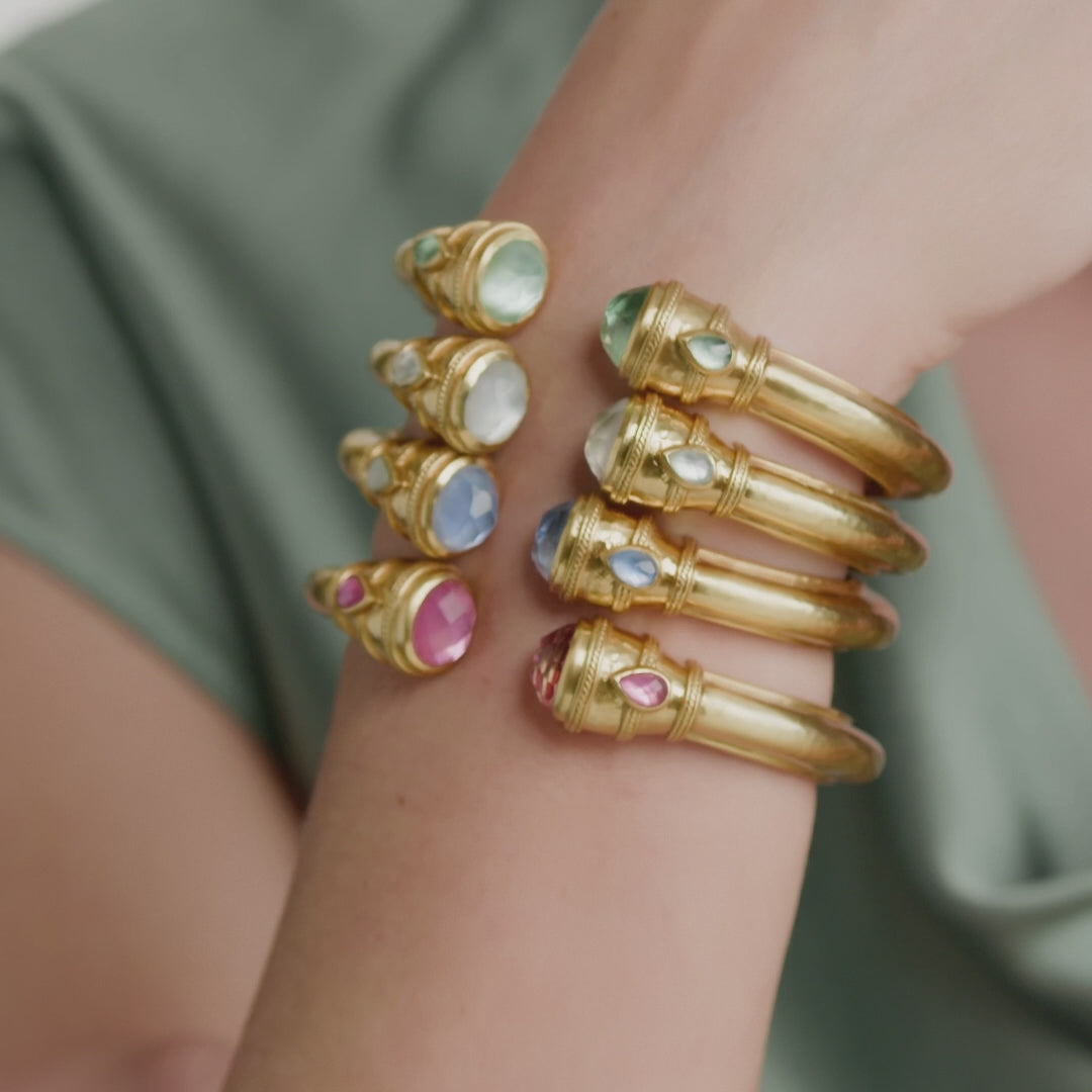 Cannes Demi Cuff in Iridescent Chalcedony Blue