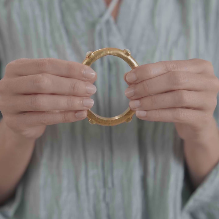 Catalina Hinge Bangle in Iridescent Charlcedony Blue