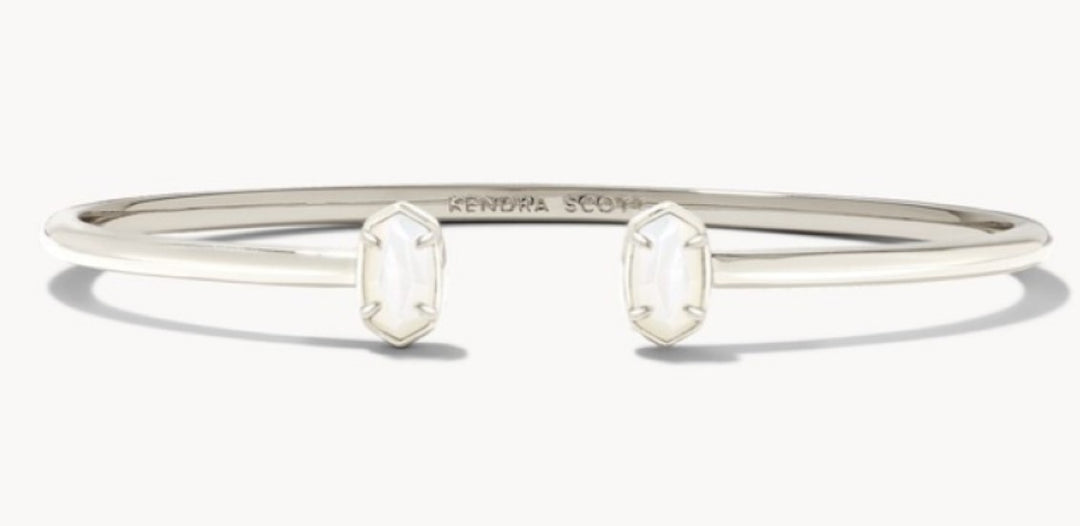 Emilie Cuff Bracelet in Silver Ivory Mother of Pearl