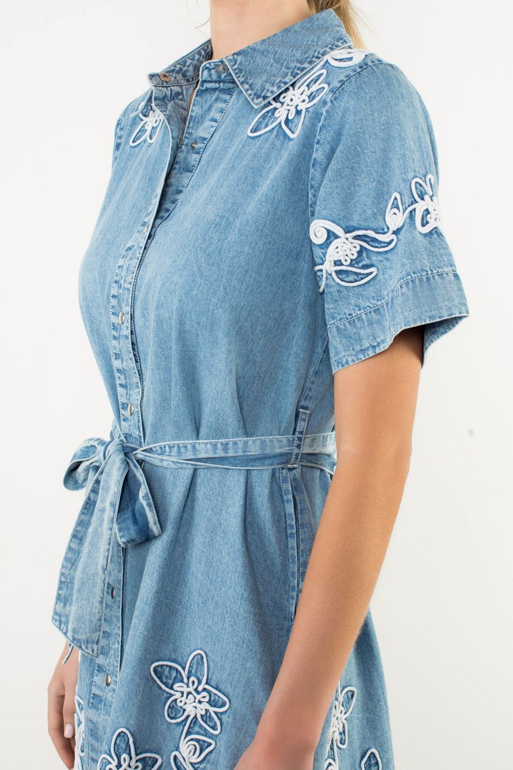 Ariana Floral Denim Dress