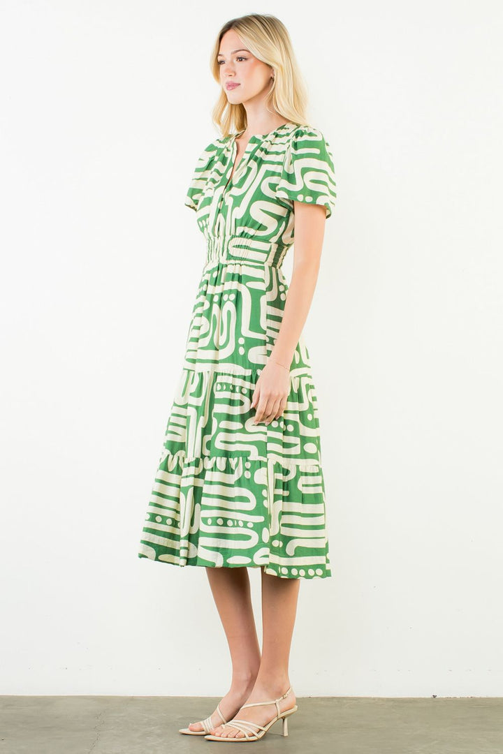 Kelly Green Geometric Dress