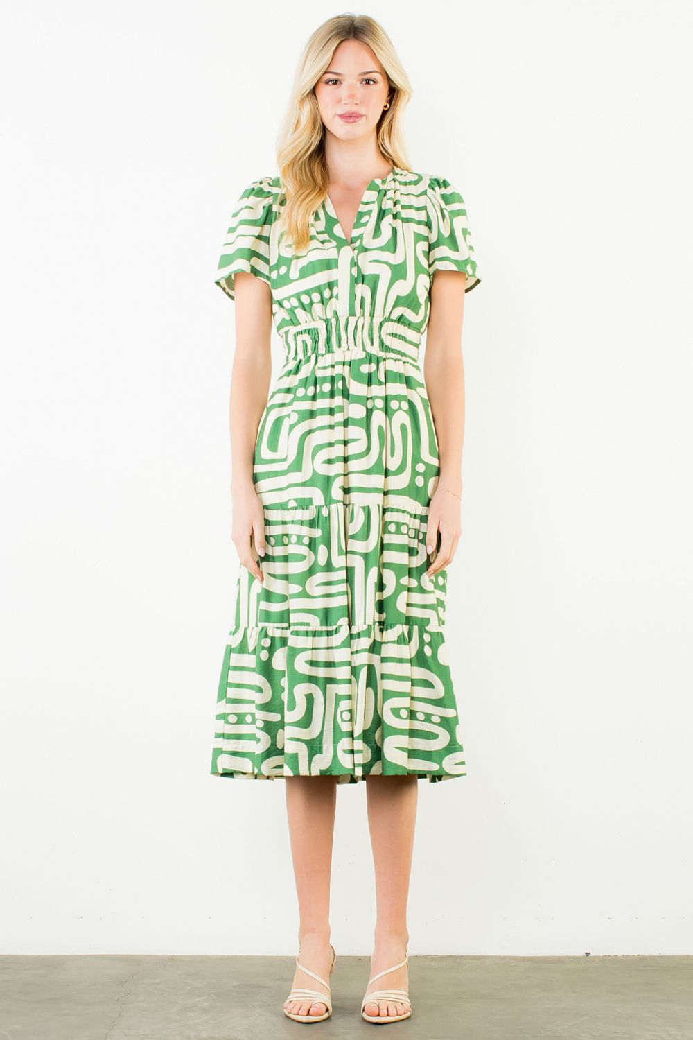 Kelly Green Geometric Dress