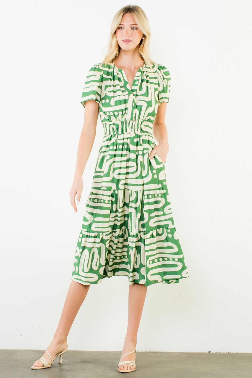 Kelly Green Geometric Dress