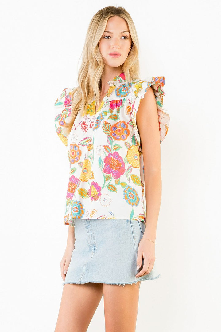 Magnolia Ruffle Sleeve Top