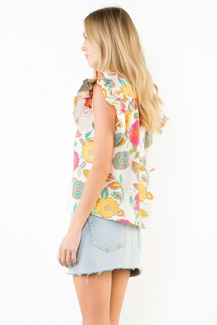 Magnolia Ruffle Sleeve Top