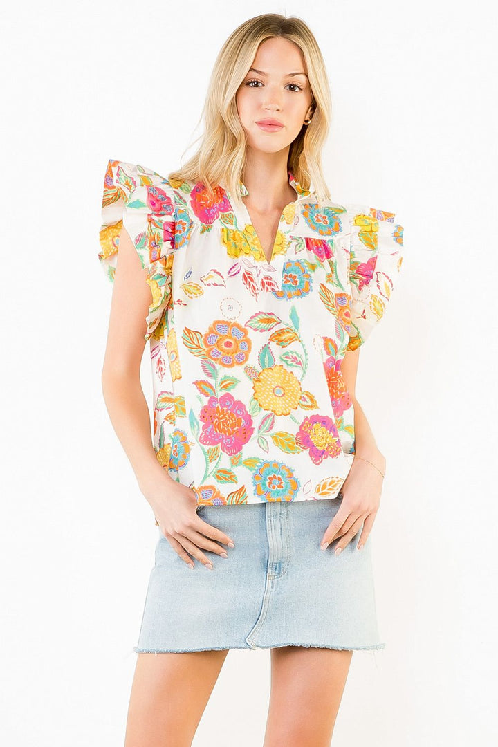 Magnolia Ruffle Sleeve Top