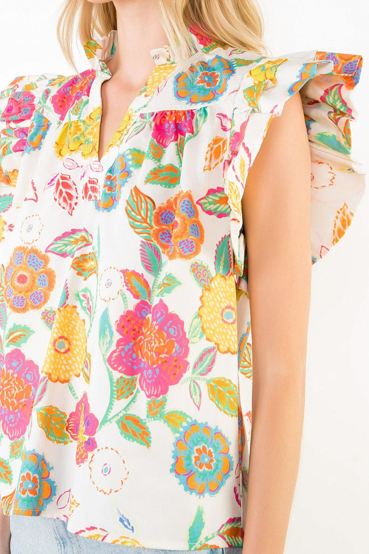 Magnolia Ruffle Sleeve Top