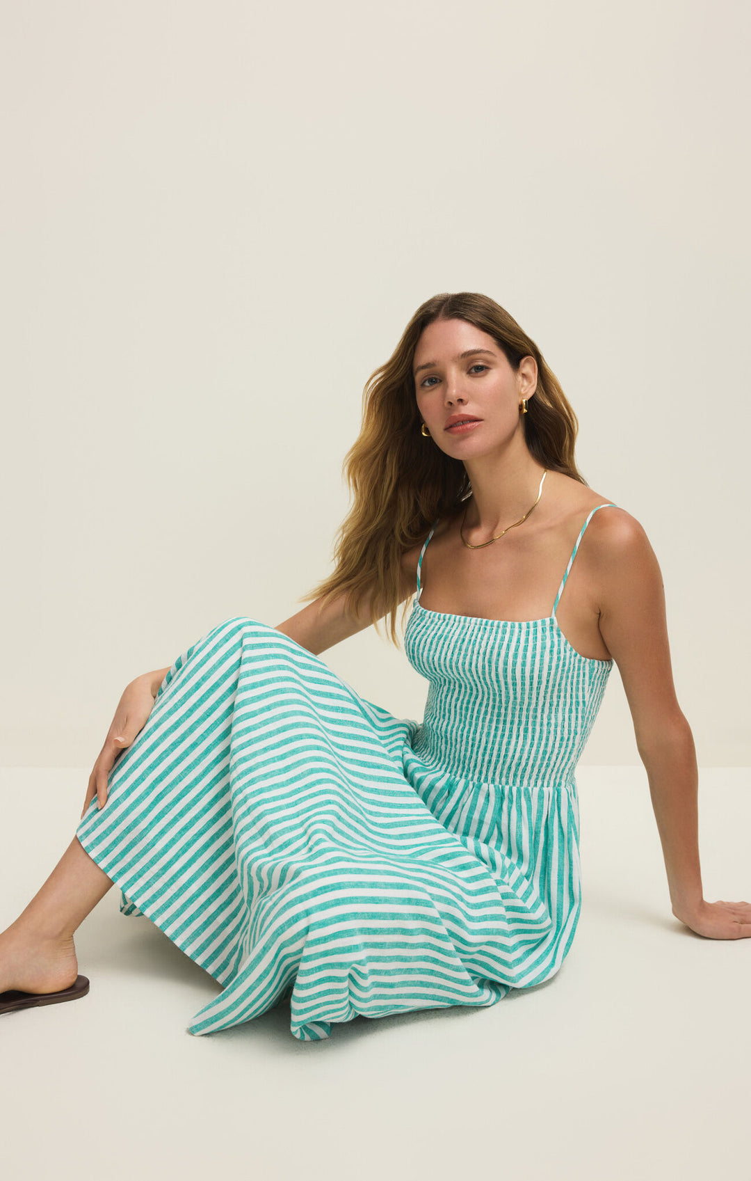 Bayside Striped Midi Dress - La Palma