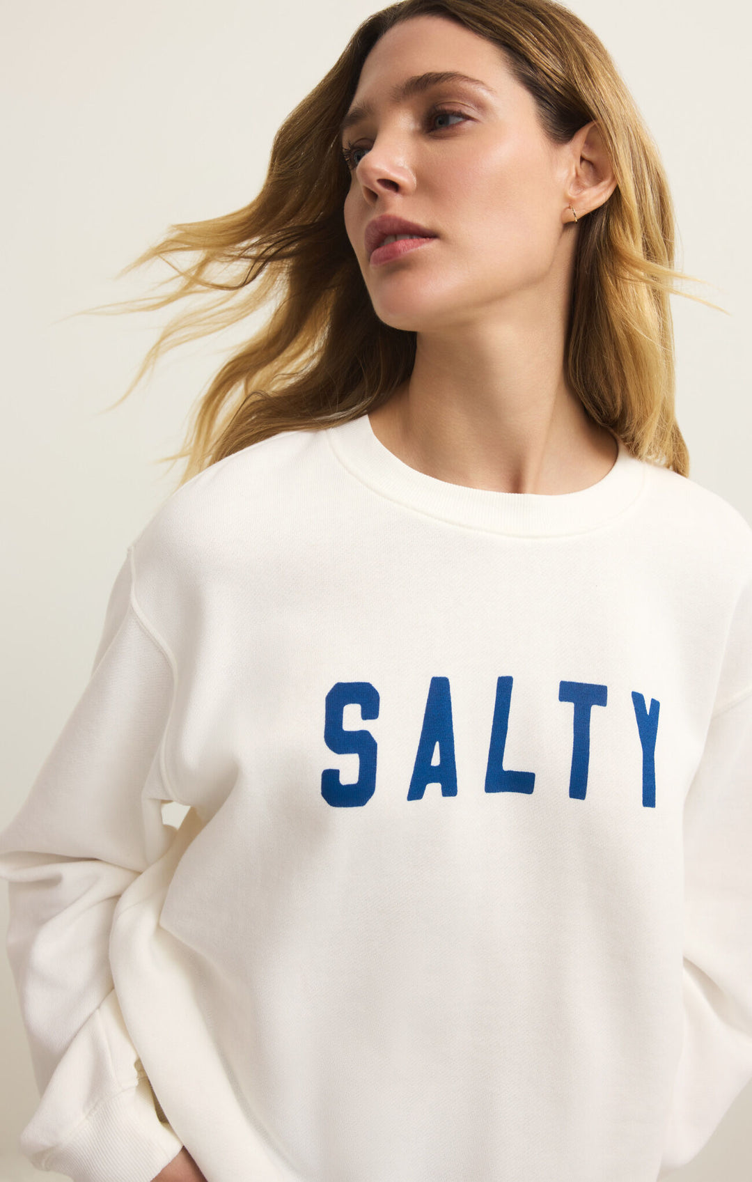 Salty Boyfriend Sweatshirt in Sea Salt